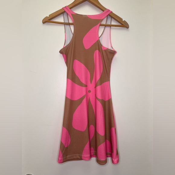 Harlow & Lloyd Y2K Pink Brown Floral Racerback Mini Dress Delia’s Style XS - Picture 4 of 5